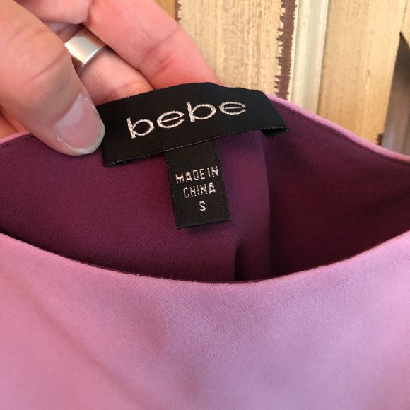 S bebe tiered ruffle chiffon spaghetti purple top - Picture 8 of 14